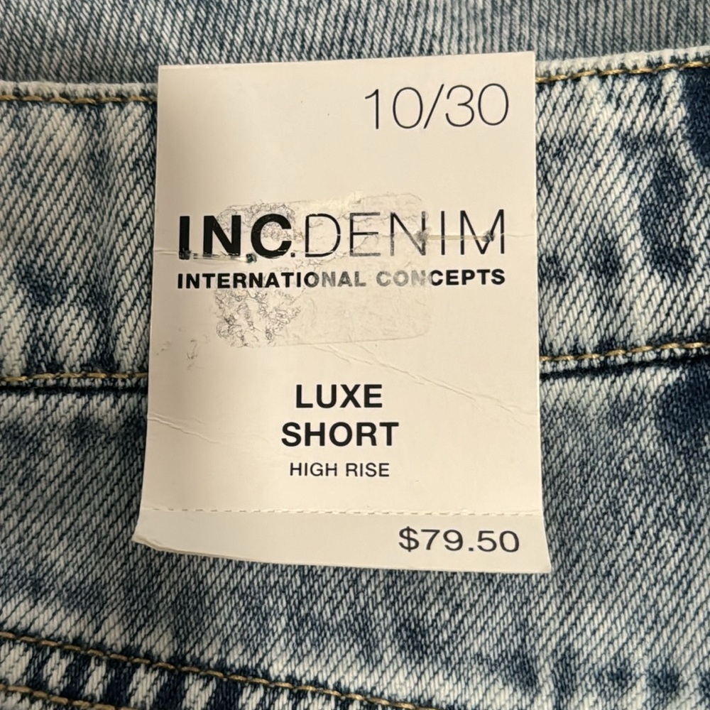 INC International Concepts Embroidered Denim High Rise Boho Jean Shorts - Picture 11 of 12